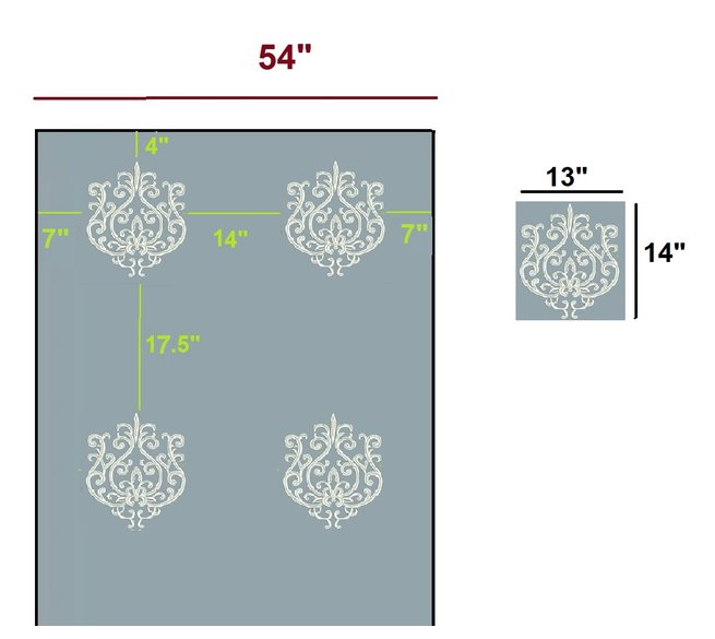 Layout: two medallions across a 54 inch width